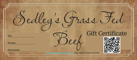 Sedley's Grass Fed Beef Gift Card
